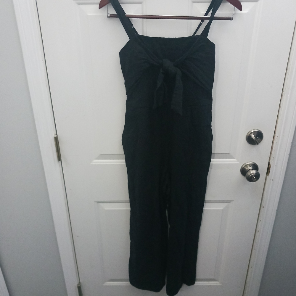 Abercrombie & Fitch Black Tie-Front Jumpsuit